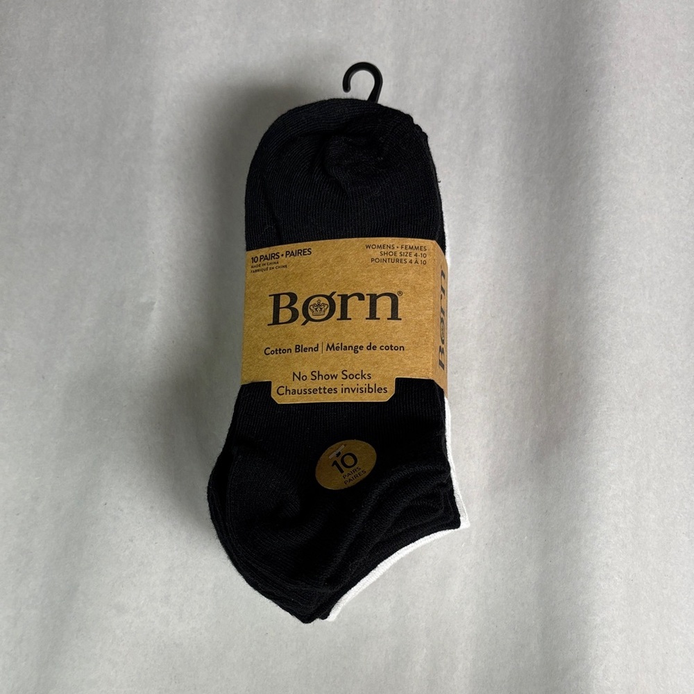 New Born Socks Women’s 10 Pair Cotton Blend Black & White No Show Socks Casual